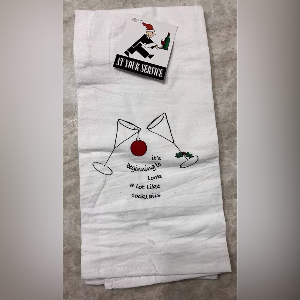 It's Beginning to Look A Lot Like Cocktails Christmas Dish Towel